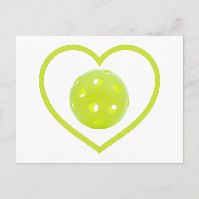 pickleball love yellow pickle ball postcard (Front)