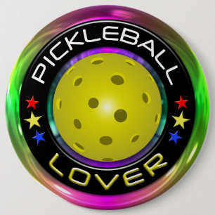 Pickleball Lover 1 Options 6 Inch Round Button