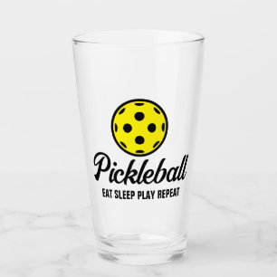 Pickleball lover drink glass with humourous quote