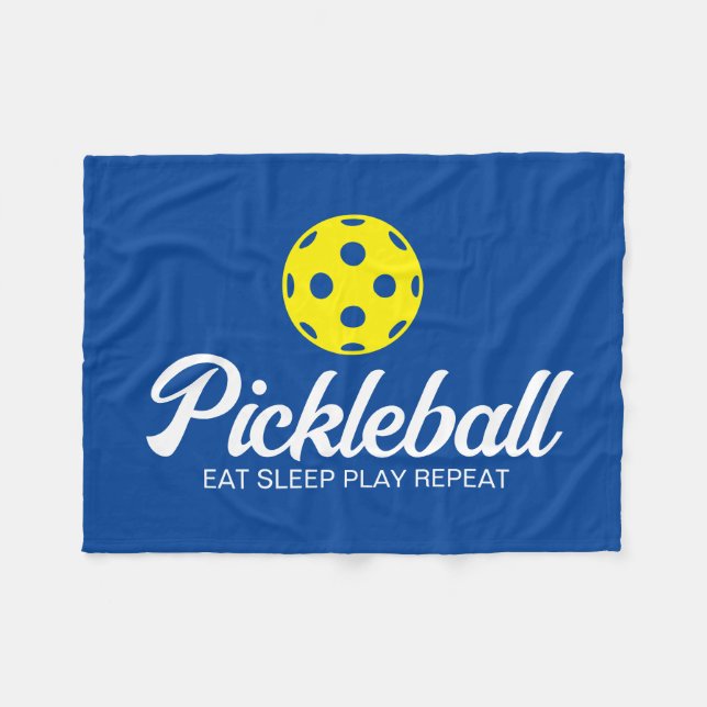 Pickleball lover fleece blanket with funny quote (Front (Horizontal))