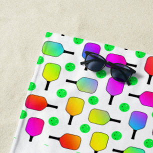 Pickleball Lover In My Head I'm Playing Pickleball Beach Towel