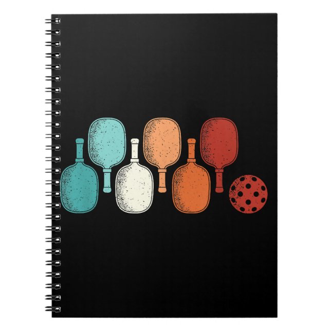 Pickleball Lover Retro Paddle Sport Vintage Notebook (Front)