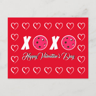 Pickleball Lover Valentine XOXO Pickleballs Postcard