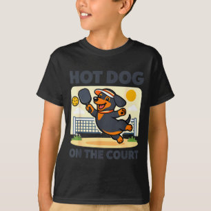 Pickleball lover wiener dachshund hot dog on the T-Shirt