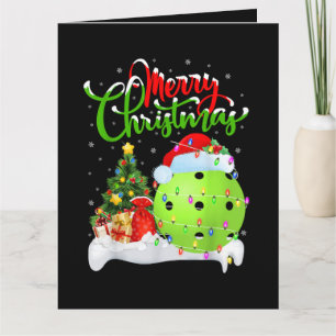 Pickleball Lover Xmas Santa Pickleball Card