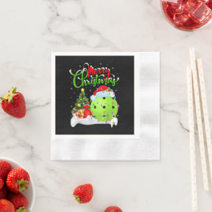 Pickleball Lover Xmas Santa Pickleball Napkin