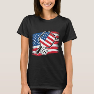 Pickleball Lovers 4th Of July Aamerican Flag T-Shirt