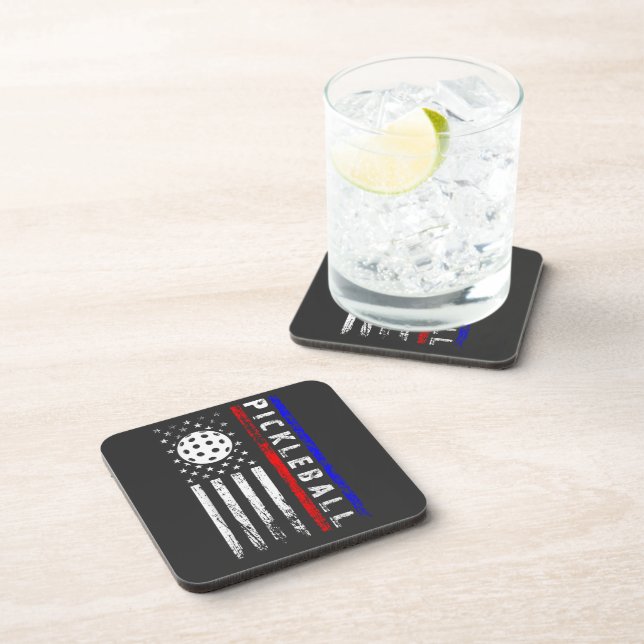 Pickleball Lovers 4th of July American Flag Coaster (Right Side)