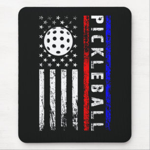 Pickleball Lovers 4th of July American Flag Mouse Pad