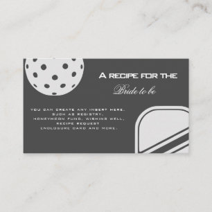 Pickleball Lovers Bridal Shower Black & White Enclosure Card