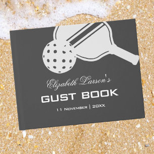 Pickleball Lovers Bridal Shower Black & White Guest Book