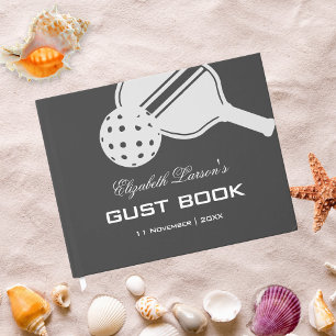 Pickleball Lovers Bridal Shower Black & White Guest Book