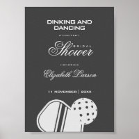 Pickleball Lovers Bridal Shower Black & White