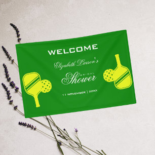 Pickleball Lovers Bridal Shower Neon Theme Banner