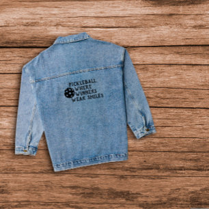 Pickleball Lover's Dream funny red slogan Denim Jacket