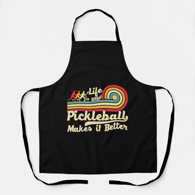 Pickleball Makes it Better Retro Pickleball  Apron (Front)