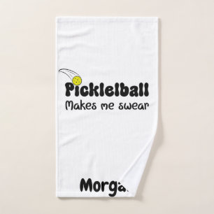 Pickleball Makes Me Swear – Funny Pickleball  Hand Towel