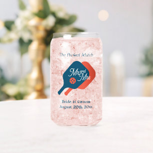 Pickleball mariage peut verre avec logo chic