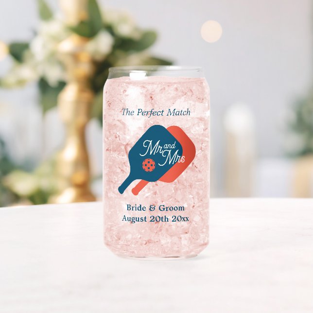 Pickleball mariage peut verre avec logo chic (Insitu (Mariage))