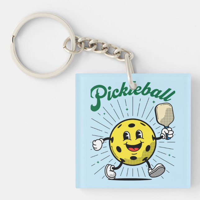 PICKLEBALL MASCOT by PickleballPlayerz Keychain (Front)