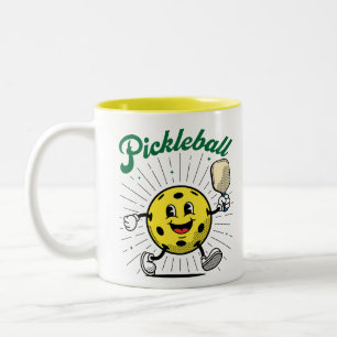 PICKLEBALL MASCOT by PickleballPlayerz Two-Tone Coffee Mug