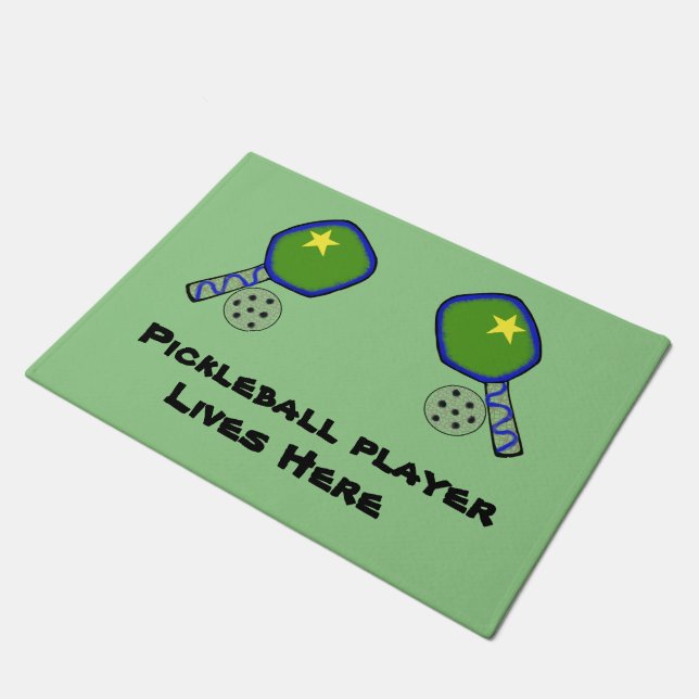 Pickleball mat rug door welcome (Angled)
