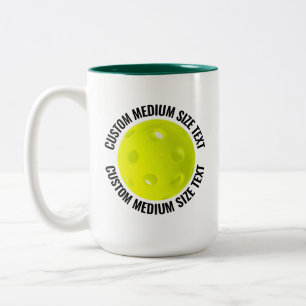 Pickleball & Medium Text HUNTER GREEN 15oz Custom Two-Tone Coffee Mug