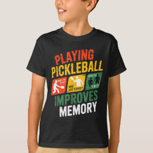 Pickleball memory improvement humor retro player T-Shirt