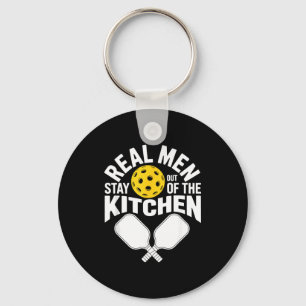 Pickleball men kitchen humour funny for paddle fan keychain