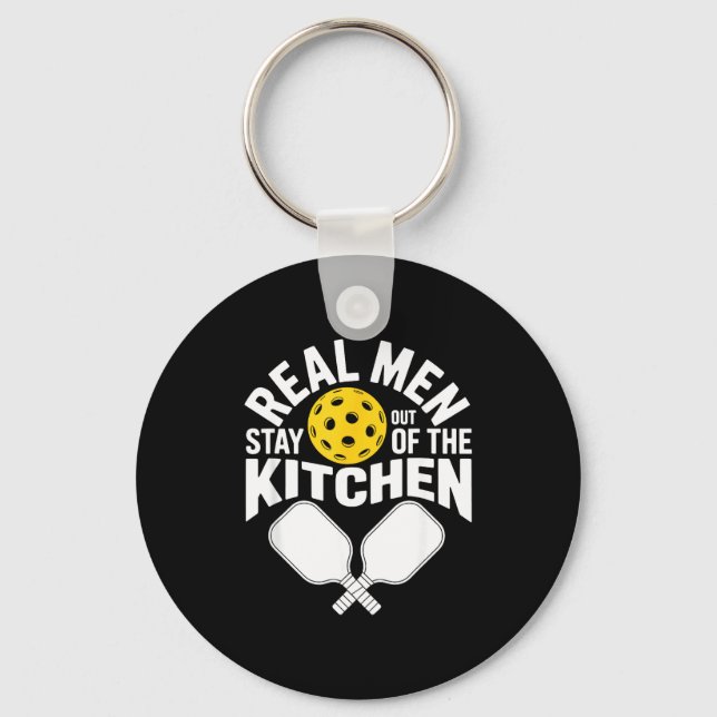 Pickleball men kitchen humour funny for paddle fan keychain (Front)