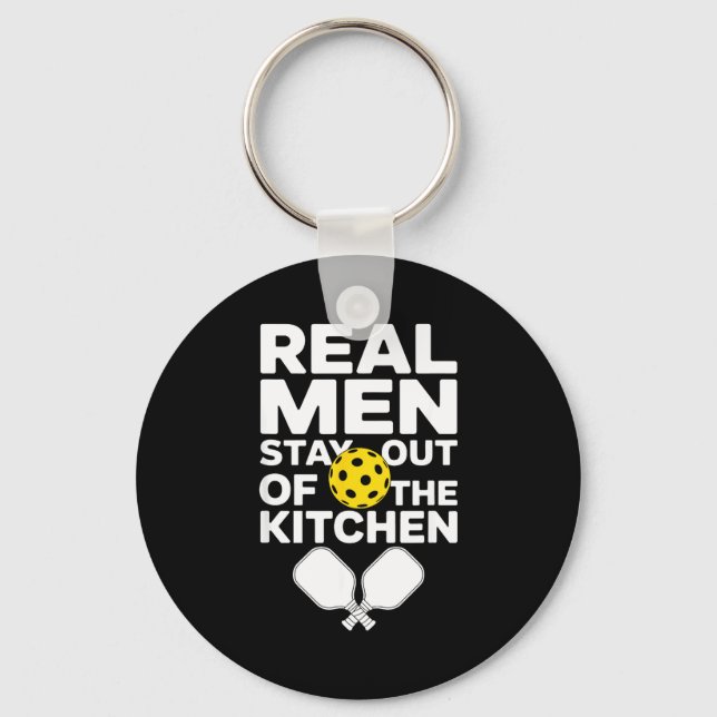 Pickleball men kitchen joke funny graphic for keychain (Front)