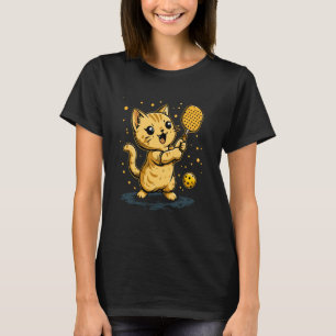 Pickleball Mens, Womens & Kids Cat Pickleball Play T-Shirt