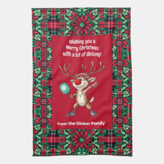  Pickleball🎄 Merry Christmas, custom text Kitchen Towel
