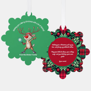 Pickleball🎄 Merry Christmas, custom text Ornament Card