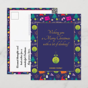  Pickleball🎄 Merry Christmas, custom text Postcard