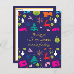  Pickleball🎄 Merry Christmas, custom text Postcard