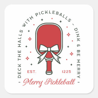 Pickleball merry Christmas funny puns Square Sticker