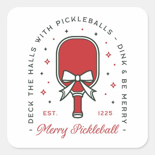 Pickleball merry Christmas funny puns Square Sticker (Front)