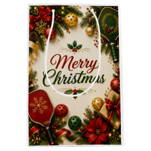 Pickleball Merry Christmas  Medium Gift Bag