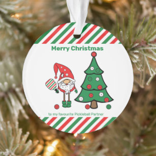 Pickleball Merry Christmas Ornament