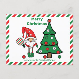 Pickleball Merry Christmas Postcard