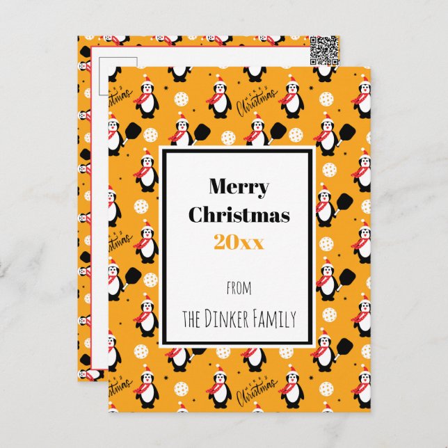 🐧 Pickleball Merry Christmas 🎁  Postcard (Front/Back)