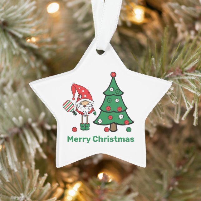 Pickleball Merry Christmas star Ornament (Tree)