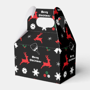 Pickleball Merry Christmas 🎄 Wrapping black Favor Box