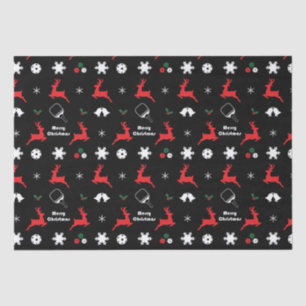  Pickleball Merry Christmas 🎄 Wrapping black  Tissue Paper