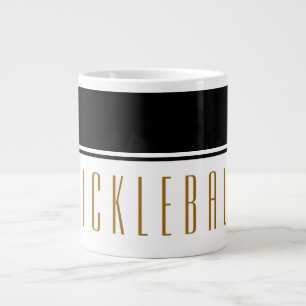 PICKLEBALL Modern Fun Black White Colour Block Large Coffee Mug