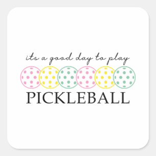 Pickleball Mom Player Paddle Sport Square Sticker