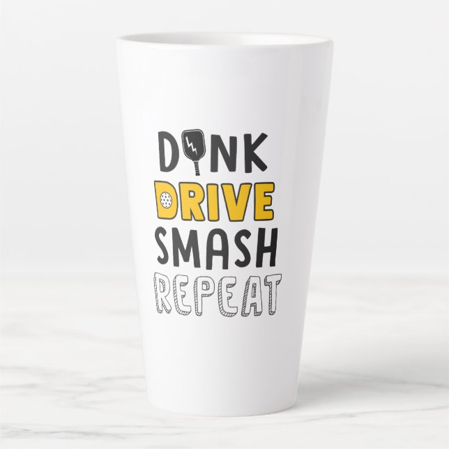 Pickleball Mug, Funny, Cute Pickleball Item Latte Mug (Front)