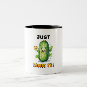 Pickleball Mug, Funny, Cute Pickleball Item Two-Tone Coffee Mug