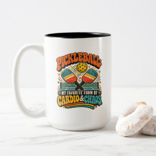 Pickleball My Favourite Form of Cardio & Chaos Two-Tone Coffee Mug
